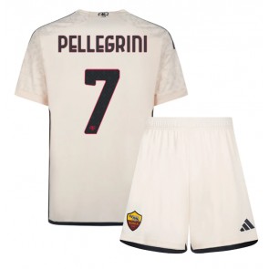AS Roma Lorenzo Pellegrini #7 Dětské Venkovní dres komplet 2023-24 Krátký Rukáv (+ trenýrky)